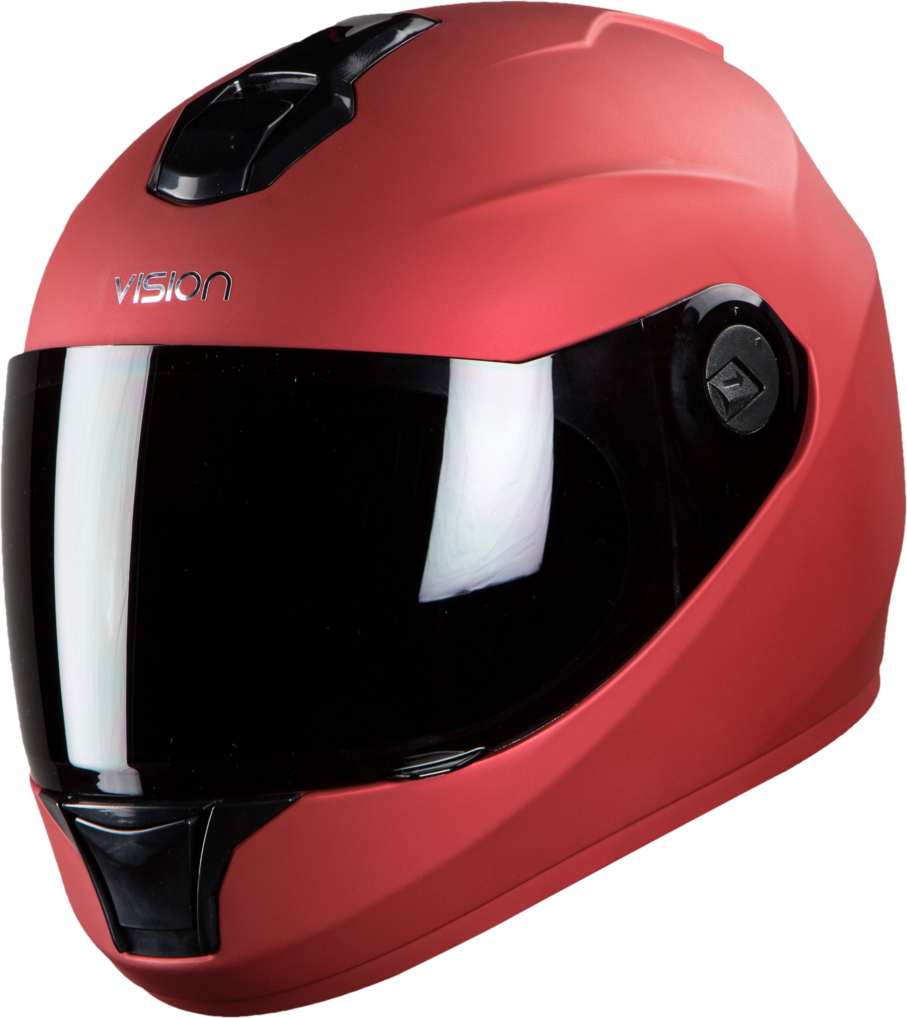 Steelbird HI-GN Men Vision Painted Glossy Sports Red ( Fitted With Clear Visor Extra Smoke Visor Free)